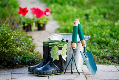 Professional pressure washing equipment in action in Enfield